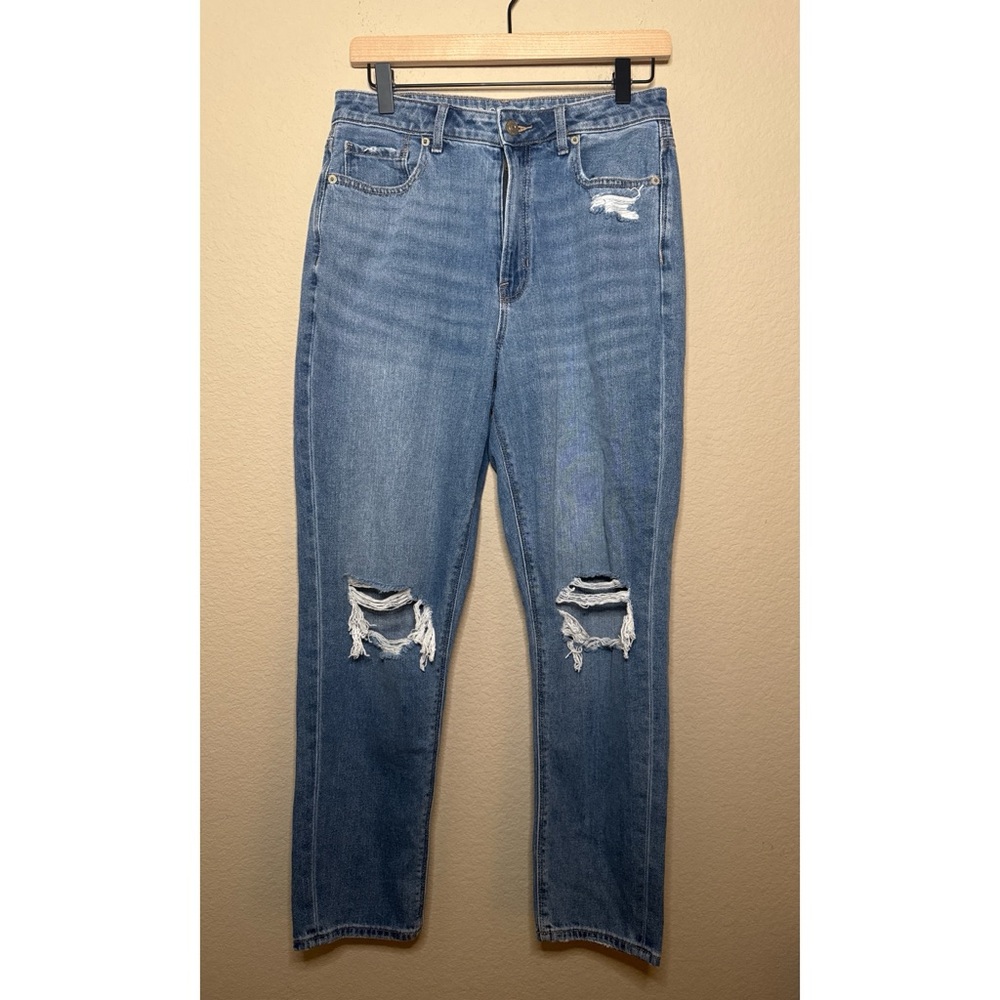 American‎ Eagle Straight Leg Distressed Mom Jeans Size 8